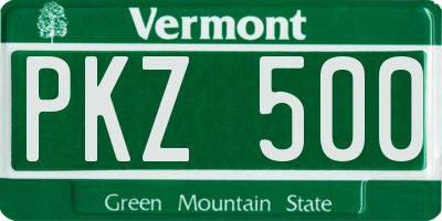 VT license plate PKZ500