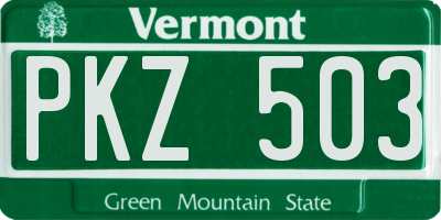 VT license plate PKZ503