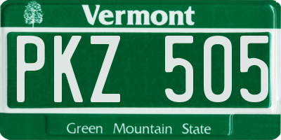 VT license plate PKZ505