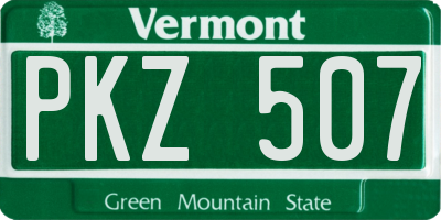 VT license plate PKZ507