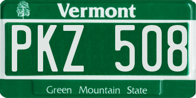 VT license plate PKZ508