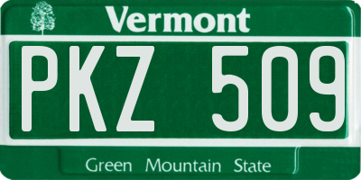 VT license plate PKZ509