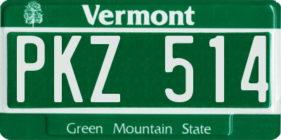VT license plate PKZ514