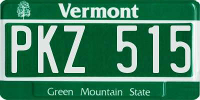 VT license plate PKZ515