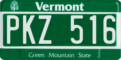 VT license plate PKZ516