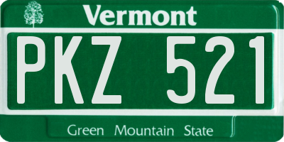 VT license plate PKZ521