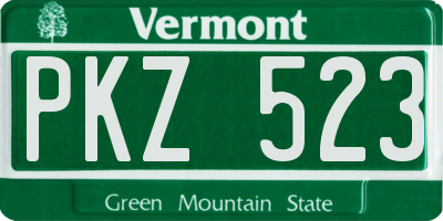 VT license plate PKZ523