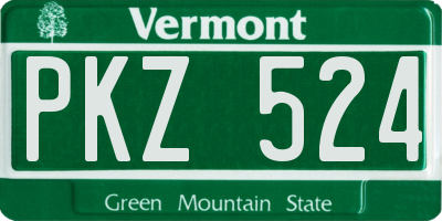 VT license plate PKZ524