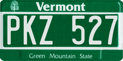 VT license plate PKZ527