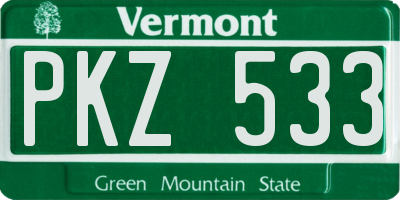VT license plate PKZ533