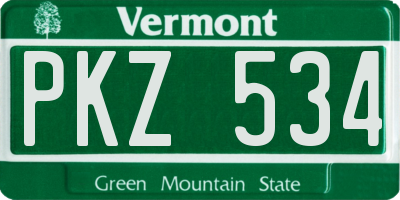VT license plate PKZ534
