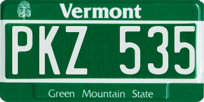 VT license plate PKZ535