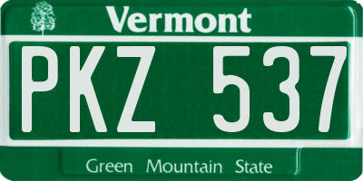 VT license plate PKZ537