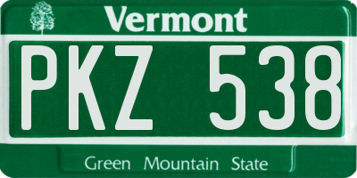 VT license plate PKZ538