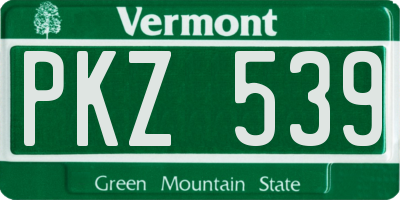 VT license plate PKZ539