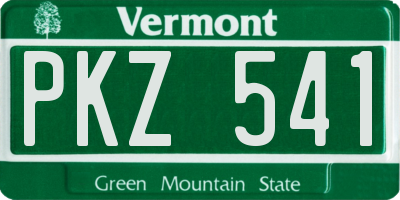 VT license plate PKZ541