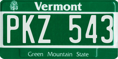 VT license plate PKZ543
