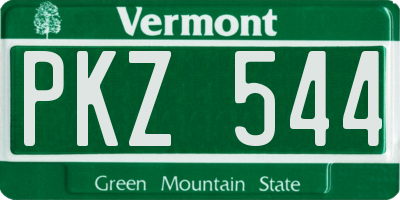 VT license plate PKZ544
