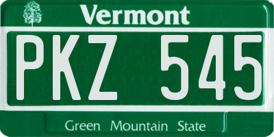 VT license plate PKZ545