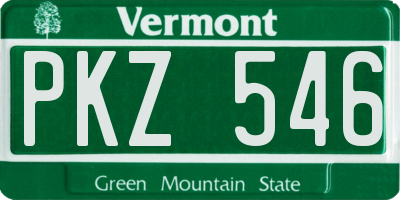VT license plate PKZ546