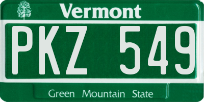 VT license plate PKZ549