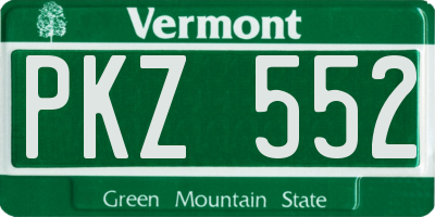 VT license plate PKZ552