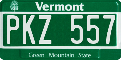 VT license plate PKZ557
