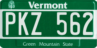 VT license plate PKZ562