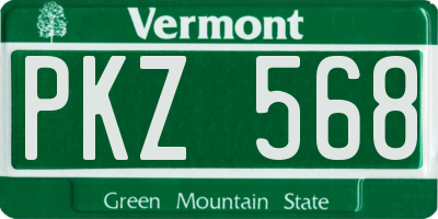 VT license plate PKZ568
