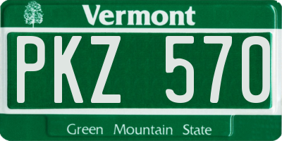 VT license plate PKZ570