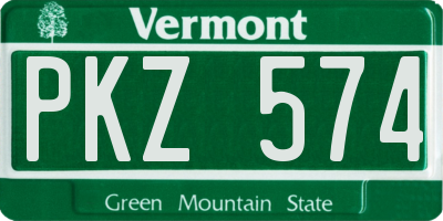 VT license plate PKZ574