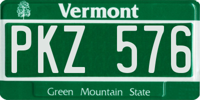 VT license plate PKZ576