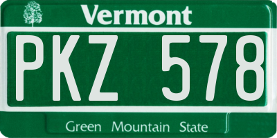 VT license plate PKZ578