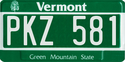 VT license plate PKZ581