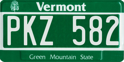 VT license plate PKZ582
