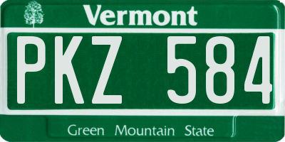 VT license plate PKZ584