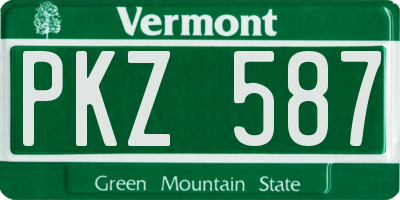 VT license plate PKZ587