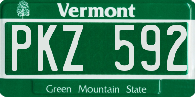 VT license plate PKZ592