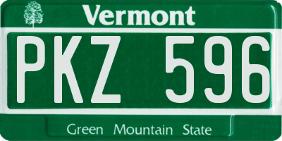 VT license plate PKZ596