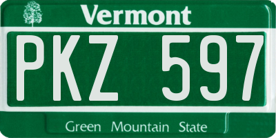 VT license plate PKZ597