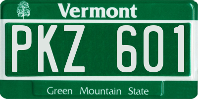 VT license plate PKZ601