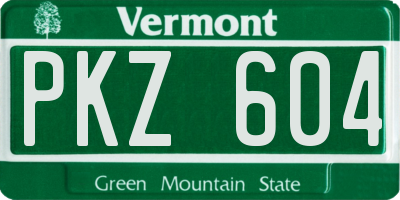 VT license plate PKZ604