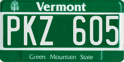 VT license plate PKZ605