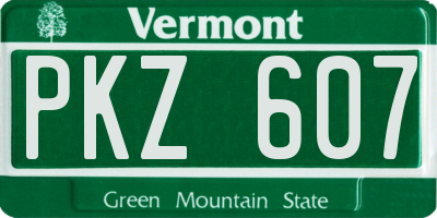 VT license plate PKZ607