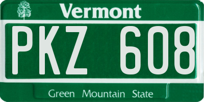 VT license plate PKZ608