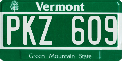 VT license plate PKZ609