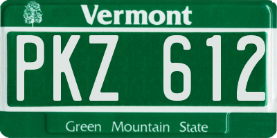 VT license plate PKZ612