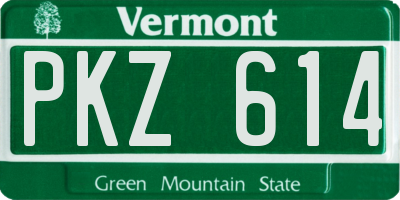 VT license plate PKZ614