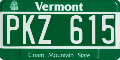 VT license plate PKZ615