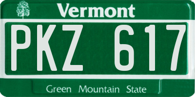 VT license plate PKZ617